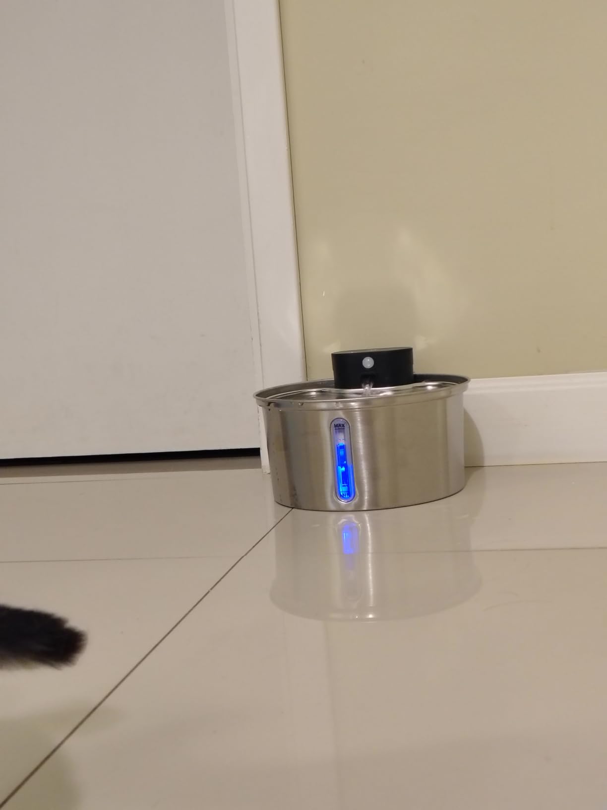 Foto enviada por cliente da fonte de água em uso